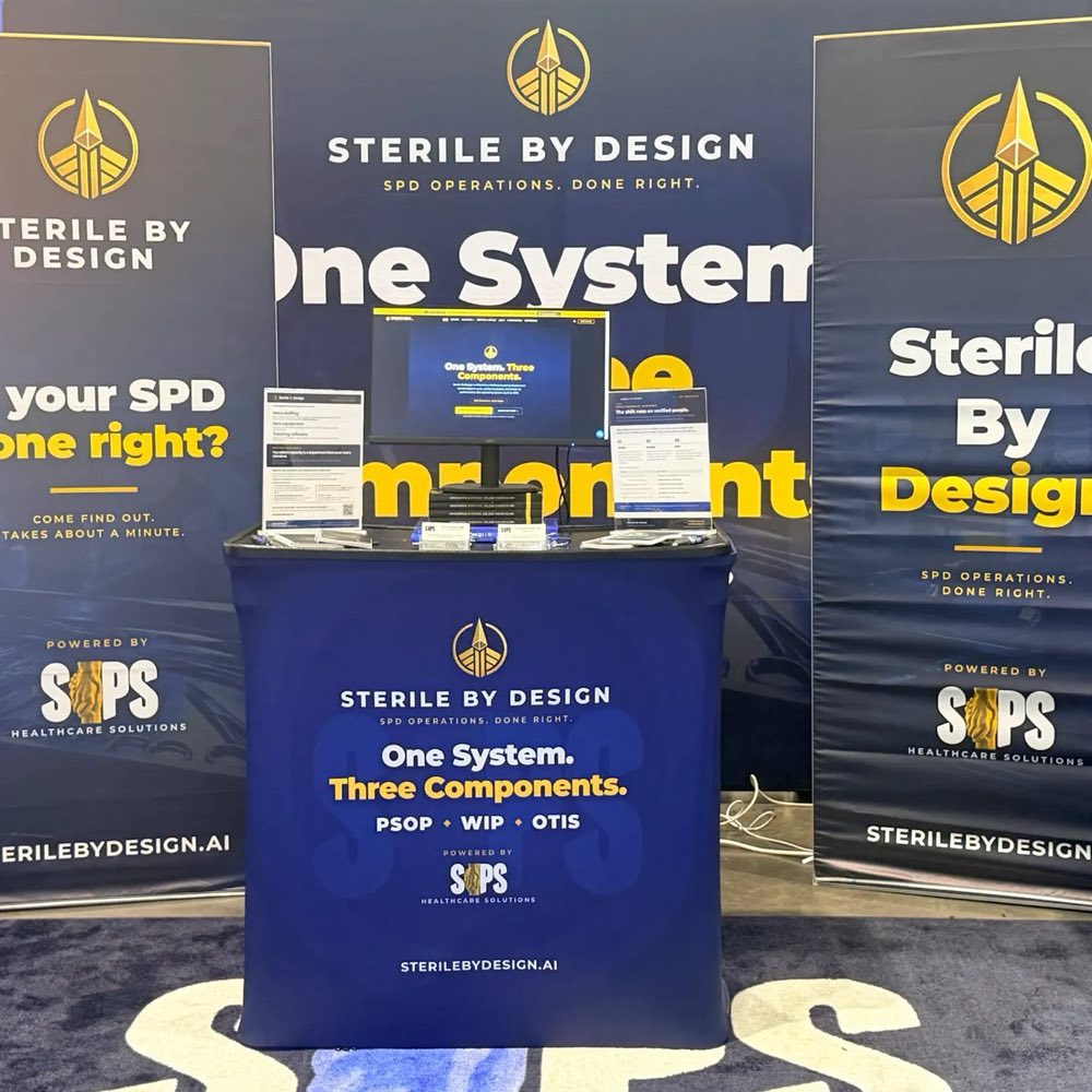 Sterile By Design banner at the conference