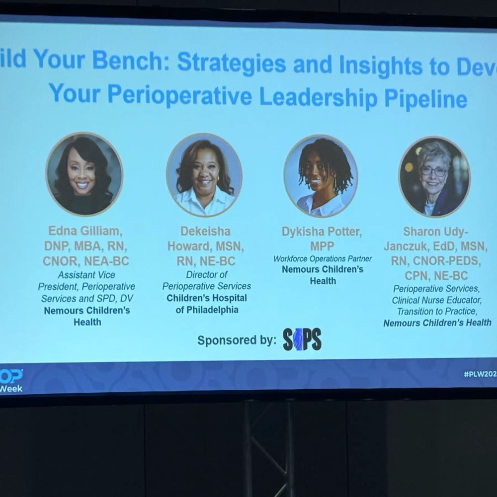 Leadership panel slide at Periop Leader Week